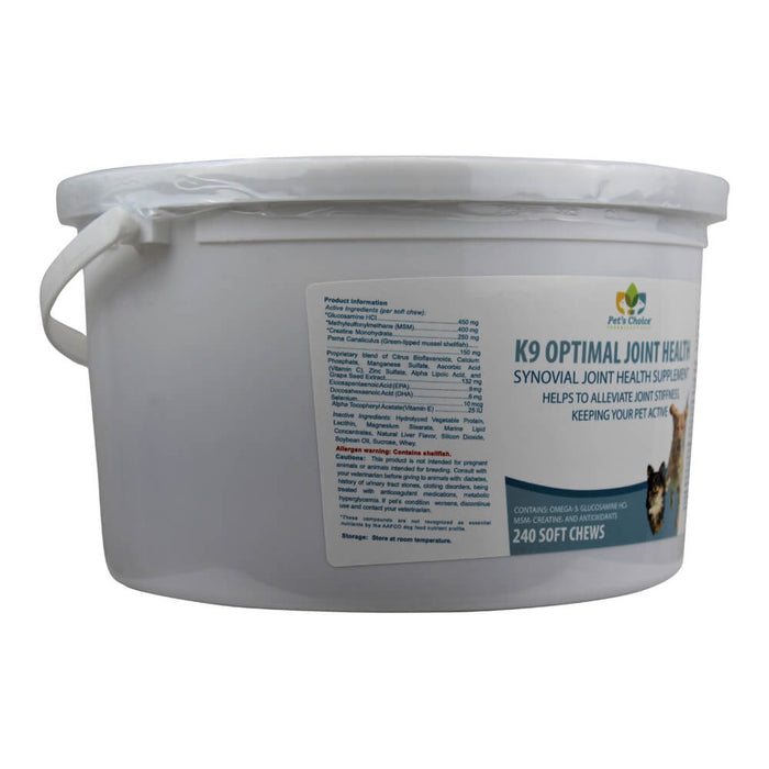 K9 Optimal Joint Health Soft Chew - 015PC-240 - 240 ct - Jar - 10
