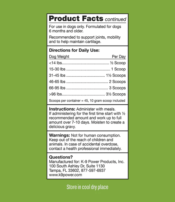 K9 Power Joint Strong Joint Support Formula for Dogs - OGCB - 8