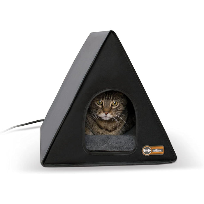 K&H Heated A - Frame Cat Shelter – Indoor/Outdoor, Weatherproof, Thermostatically Controlled Heated Kitty House for Feral & Small Cats - Jeffers - Home Goods & Gifts > Seasonal Holiday Decor