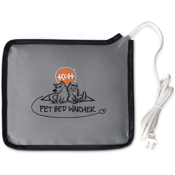 K&H Pet Bed Warmer – Indoor Heated Pad for Cats & Dogs, Thermostatically Controlled, Energy - Efficient, Safe for Arthritis & Comfort - PCVA - Grey - Small (10.25" x 9.25") 4W - 1