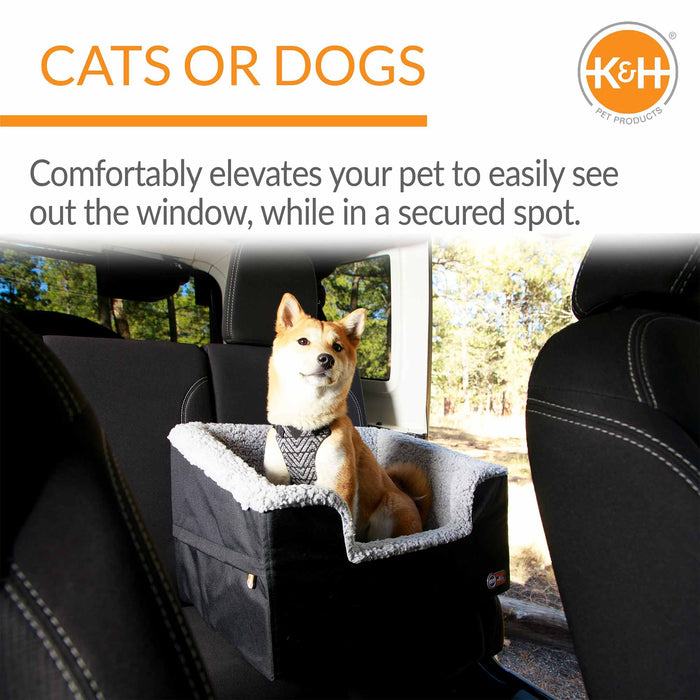 K&H Pet Products Bucket Booster Pet Seat, Rectangle, Knockdown - PCFJ - Black/Gray - Large - 3