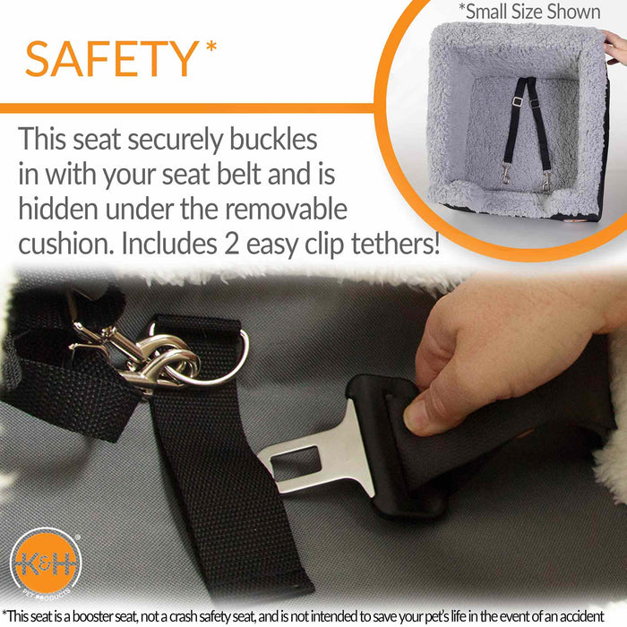 K&H Pet Products Bucket Booster Pet Seat, Rectangle, Knockdown - PCFK - Black/Gray - Small - 12