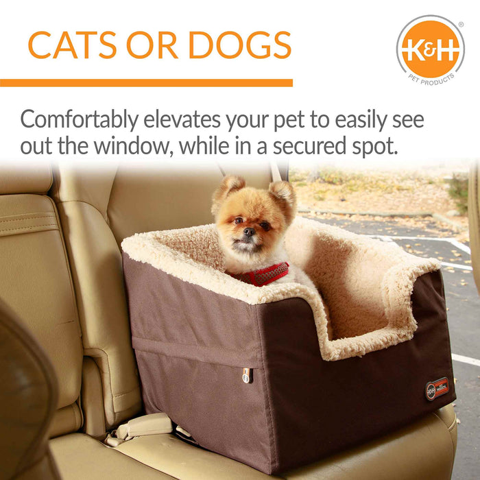 K&H Pet Products Bucket Booster Pet Seat, Rectangle, Knockdown - PCFM - Chocolate/Tan - Small - 23