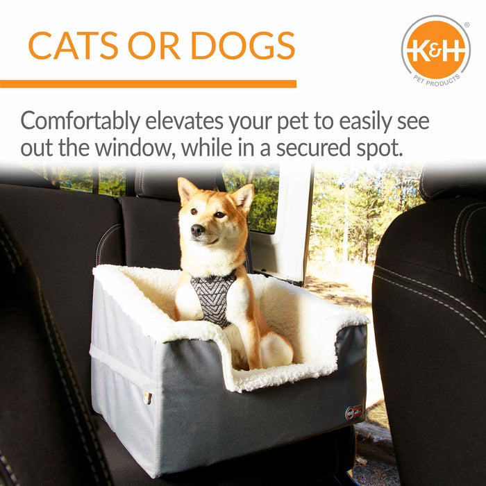 K&H Pet Products Bucket Booster Pet Seat, Rectangle, Knockdown - PCFN - Gray/Oatmeal - Large - 30
