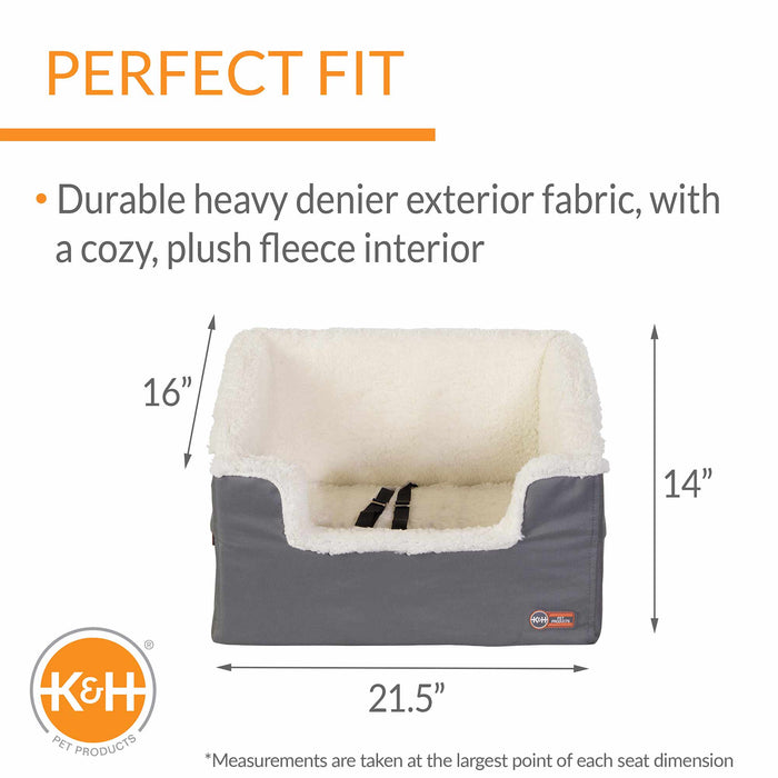K&H Pet Products Bucket Booster Pet Seat, Rectangle, Knockdown - PCFN - Gray/Oatmeal - Large - 29