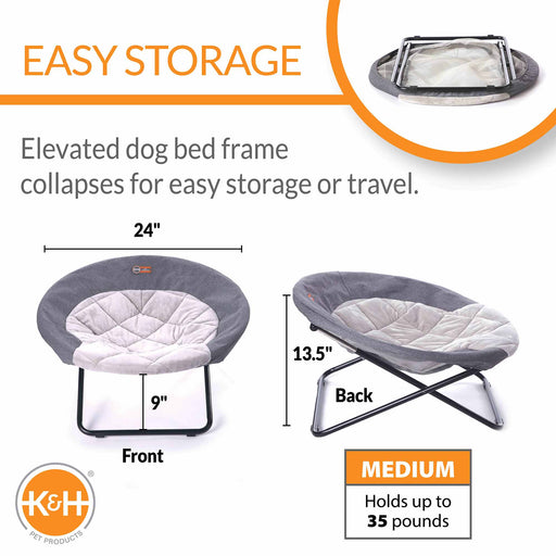 K&H Pet Products Elevated Cozy Cot - PCFV - Gray - Medium - 7