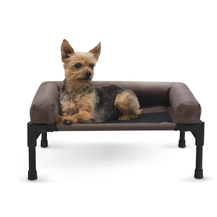 K&H Pet Products Original Bolster Pet Cot Elevated Pet Bed - PCGC - Chocolate/Black - Medium - 13