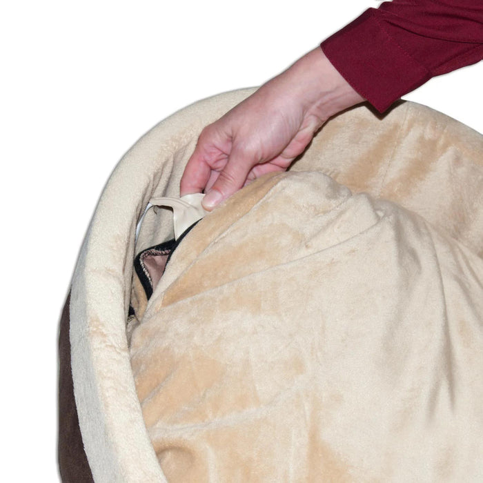 K&H Pet Products Thermo - Kitty Bed Indoor Heated Cat Bed – Safe, Energy Efficient & Washable - PCT7 - Mocha - Small - 16"D - 8