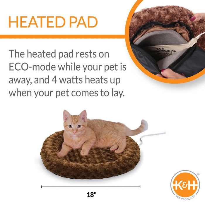 K&H Thermo - Kitty Fashion Splash Heated Cat Bed – Orthopedic, Energy - Efficient, Plush Indoor Cat Bed, Machine Washable - Jeffers - Home Goods & Gifts > Seasonal Holiday Decor