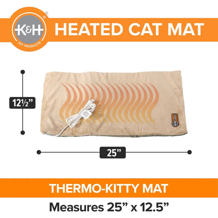 K&H Thermo - Kitty Mat Heated Cat Bed – Indoor Reversible Heated Cat Mat, Low - Wattage, Machine Washable, Cozy Nap Pad - Jeffers - Home Goods & Gifts > Seasonal Holiday Decor