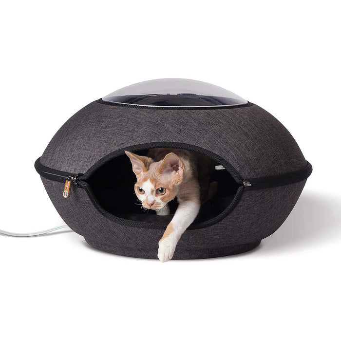 K&H Thermo - Lookout Pod Heated Cat Bed – Indoor Heated Cat Cave with Window, Removable Cushion, Cozy & Energy - Efficient - Jeffers - Home Goods & Gifts > Seasonal Holiday Decor