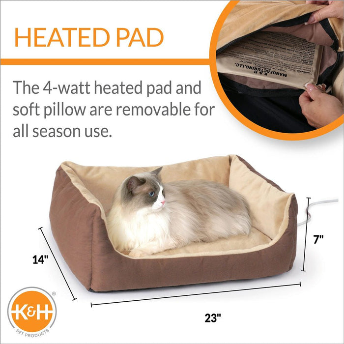 K&H Thermo - Pet Cuddle Cushion Heated Pet Bed – Indoor Heated Sofa - Style Bed for Cats & Small Dogs with Removable Cushion - Jeffers - Home Goods & Gifts > Seasonal Holiday Decor