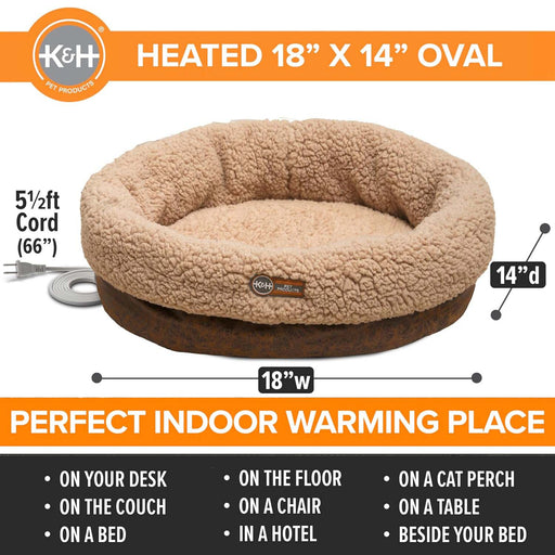 K&H Thermo - Snuggle Cup Bomber Heated Cat Bed – Plush, Indoor, Removable Heater, Machine Washable, Cozy Nesting Bed - Jeffers - Home Goods & Gifts > Seasonal Holiday Decor