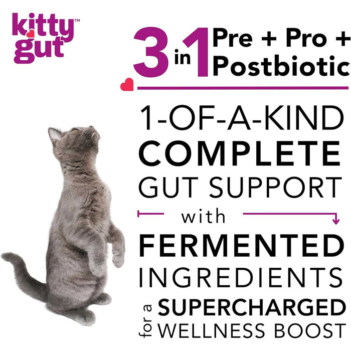Kitty Gut 3 - in - 1 Pre + Pro + Postbiotic Supplement for Cats - MTT04 - 3.175 oz - 4