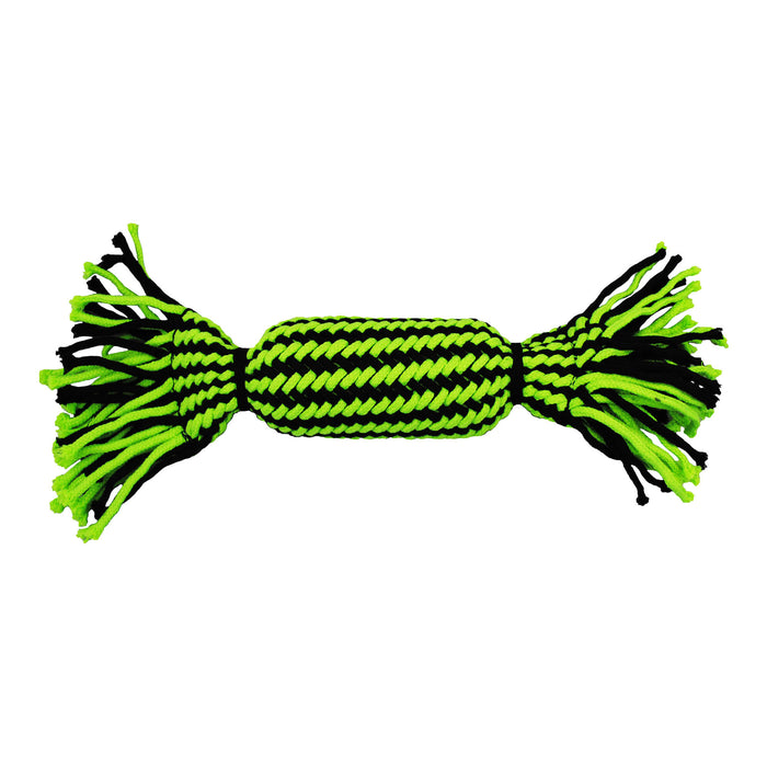 Knot - n - Chew Small/Medium, Tube Squeaker - H7VZ - Green/Black - Small/Medium - 1