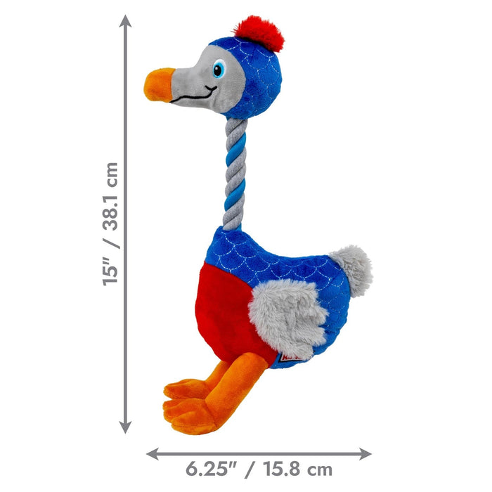 KONG Bendeez™ Plush Dog Toy with Flexible Rope Core & Squeaker - K9ADC - Bird - Large - 1 ct - 14