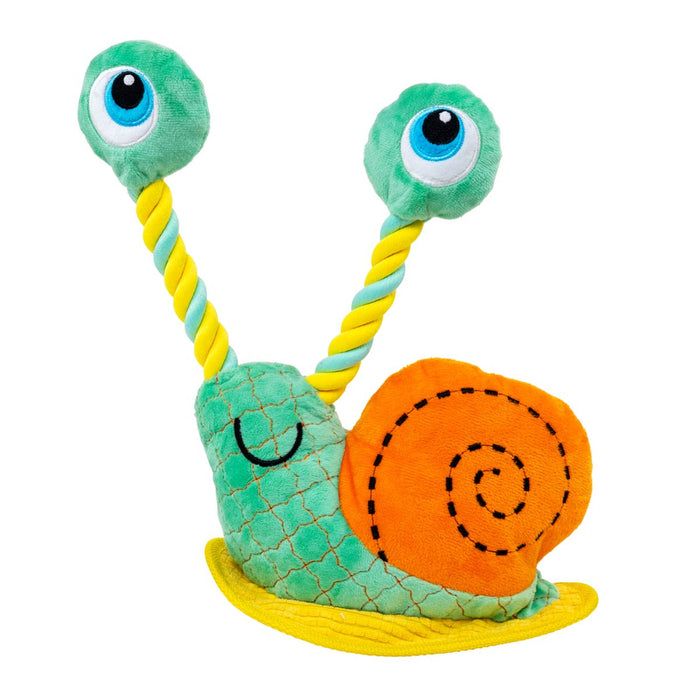 KONG Bendeez™ Plush Dog Toy with Flexible Rope Core & Squeaker - K9ADD - Snail - Large - 1 ct - 22