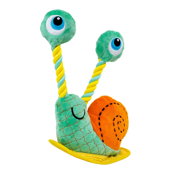 KONG Bendeez™ Plush Dog Toy with Flexible Rope Core & Squeaker - K9ADD - Snail - Large - 1 ct - 28