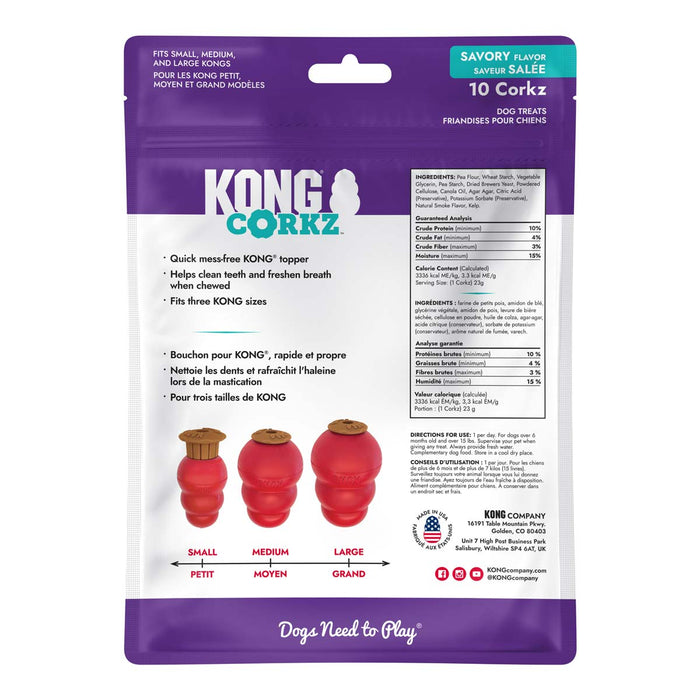 KONG Corkz Lickable Toppers for Dogs – Chicken Flavor, Fits Small, Medium & Large KONGs - K9ADE - Savory - 8 oz - 1 ct - 2
