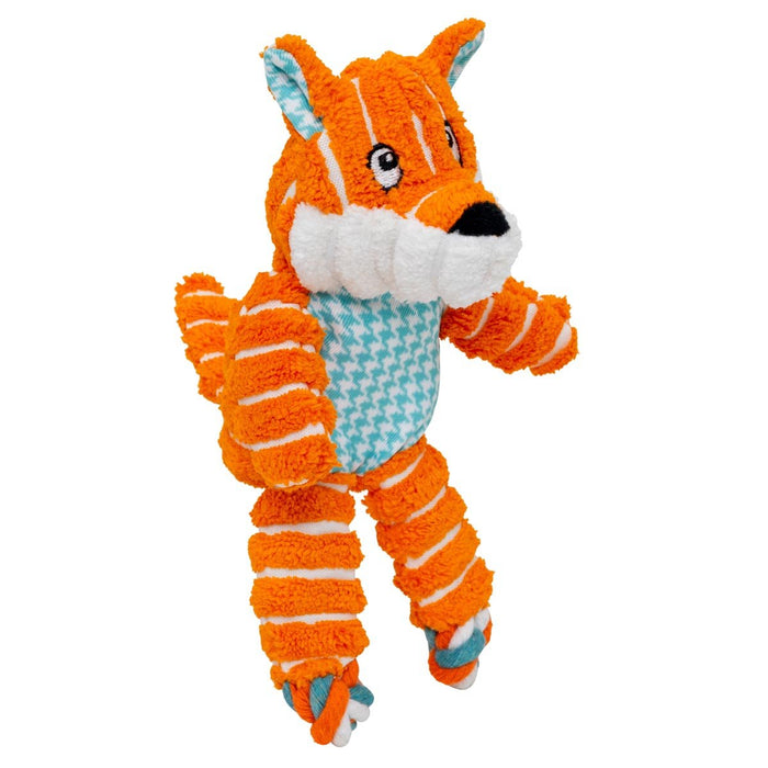KONG Floppy Knots Plush Dog Toy with Internal Rope & Squeaker - K9AC2 - Fox - XSmall - 1 ct - 21