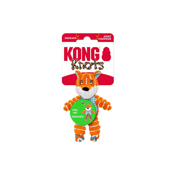 KONG Floppy Knots Plush Dog Toy with Internal Rope & Squeaker - K9AC2 - Fox - XSmall - 1 ct - 17