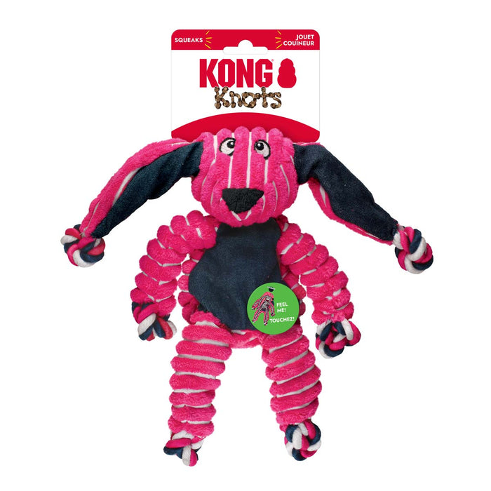 KONG Floppy Knots Plush Dog Toy with Internal Rope & Squeaker - K9AC4 - Bunny - Small/Medium - 1 ct - 24