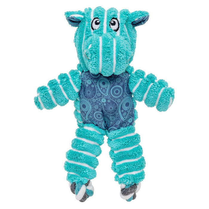 KONG Floppy Knots Plush Dog Toy with Internal Rope & Squeaker - K9AC8 - Teal Hippo - XSmall - 1 ct - 35
