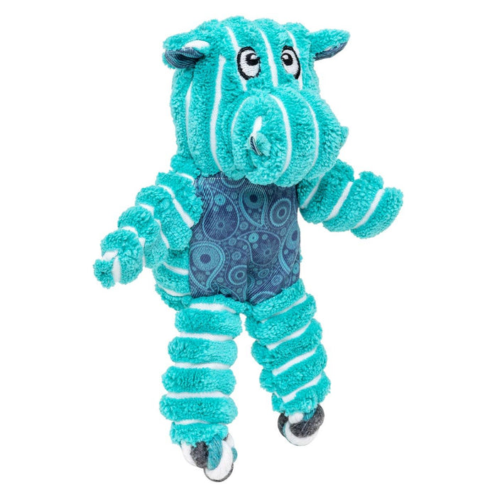 KONG Floppy Knots Plush Dog Toy with Internal Rope & Squeaker - K9AC8 - Teal Hippo - XSmall - 1 ct - 39