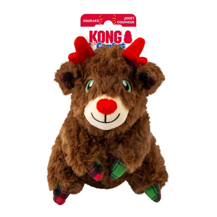KONG Holiday Comfort Tykes Assorted Plush Dog Toys - Crinkles & Squeaks - K9AAN - Assorted Animals - Small - 4