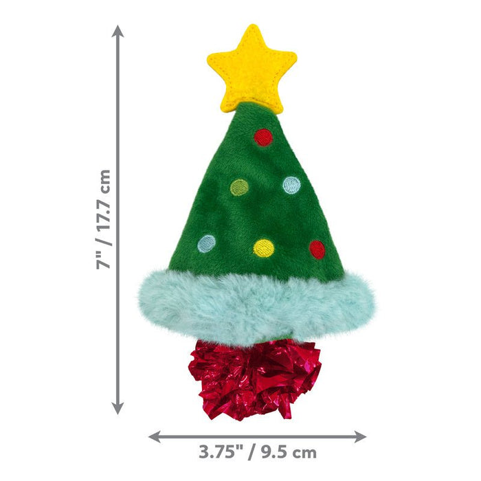 KONG Holiday Crackles Plush Catnip Cat Toys - K9AA4 - Christmas Tree - One Size - 4