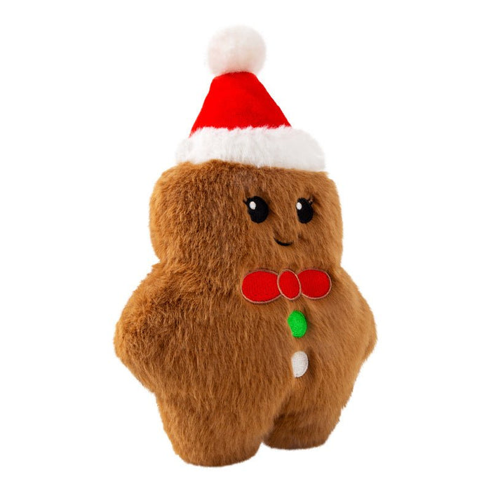 Kong Holiday Snuzzles Plush Gingerbread Doy Toy, Squeaks & Crinkles - K9AAZ - Medium - Brown - 1 ct - 5