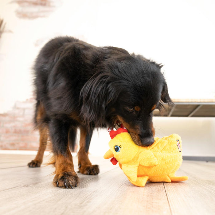KONG Layerz Forage Animal Plush Dog Toy – Treat Puzzle with Squeaker & Crinkle - K9ABW - Rooster - Medium - 1 ct - 19