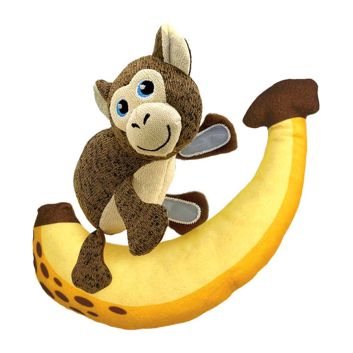 KONG Pull - A - Partz™ 2 - in - 1 Squeaky Plush Dog Toy - K9ACY - Monkey - Medium - 1 ct - 4