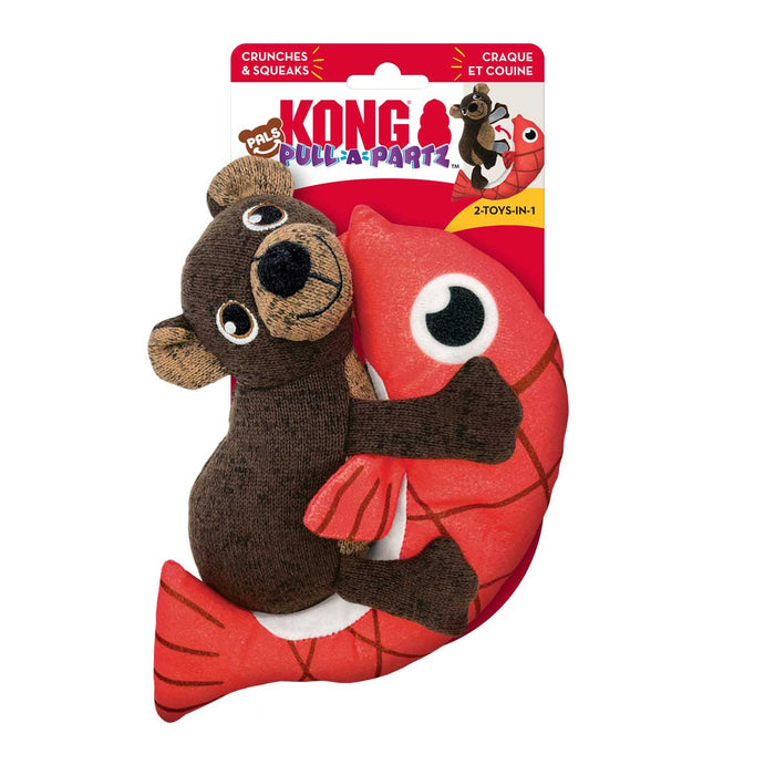 KONG Pull - A - Partz™ 2 - in - 1 Squeaky Plush Dog Toy - K9AD1 - Bear - Medium - 1 ct - 10