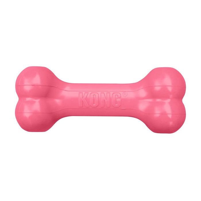 KONG Puppy Goodie Bone Treat Dispensing Dog Chew Toy – Soft Rubber Teething Toy for Puppies - K9ADF - Assorted Pink or Blue - Medium - 1 ct - 10