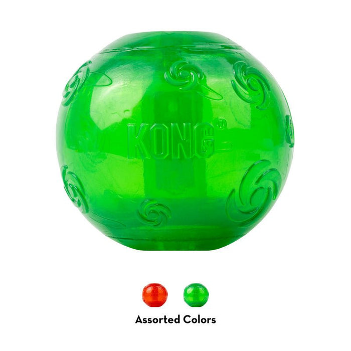 KONG Squeezz® Holiday Dog Toys – Fun Fetch & Chew Toys, Assorted Colors - K9ABA - Ball - Large - 1 ct - 3