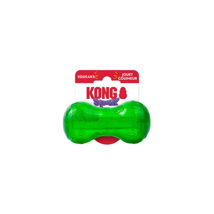 KONG Squeezz® Holiday Dog Toys – Fun Fetch & Chew Toys, Assorted Colors - K9ABC - Dumbbell - Small - 1 ct - 23