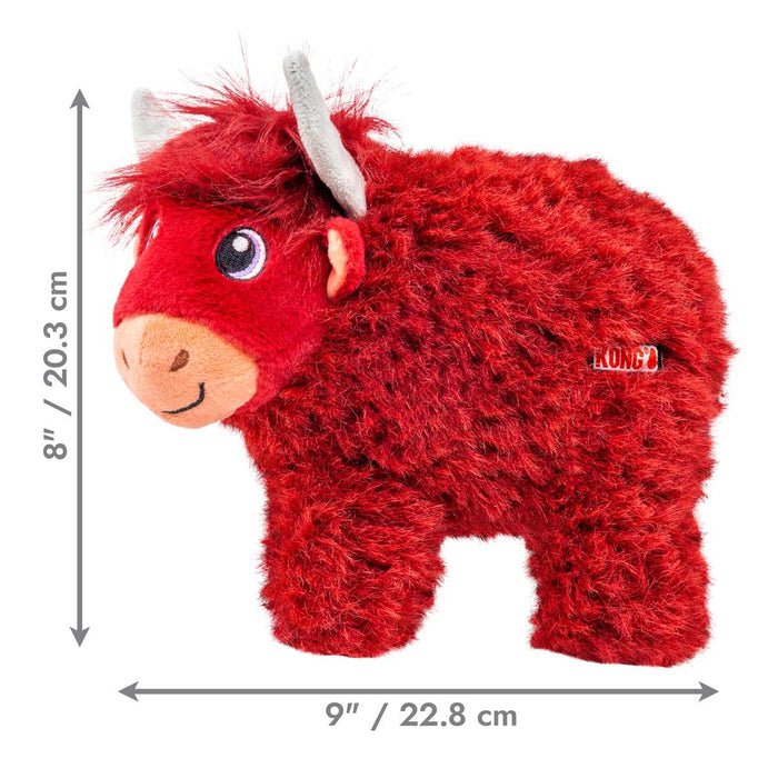 KONG Toughz Squeaky Plush Dog Toy – Medium, Durable & Soft - K9ABR - Highland Cow - Medium - 1 ct - 10