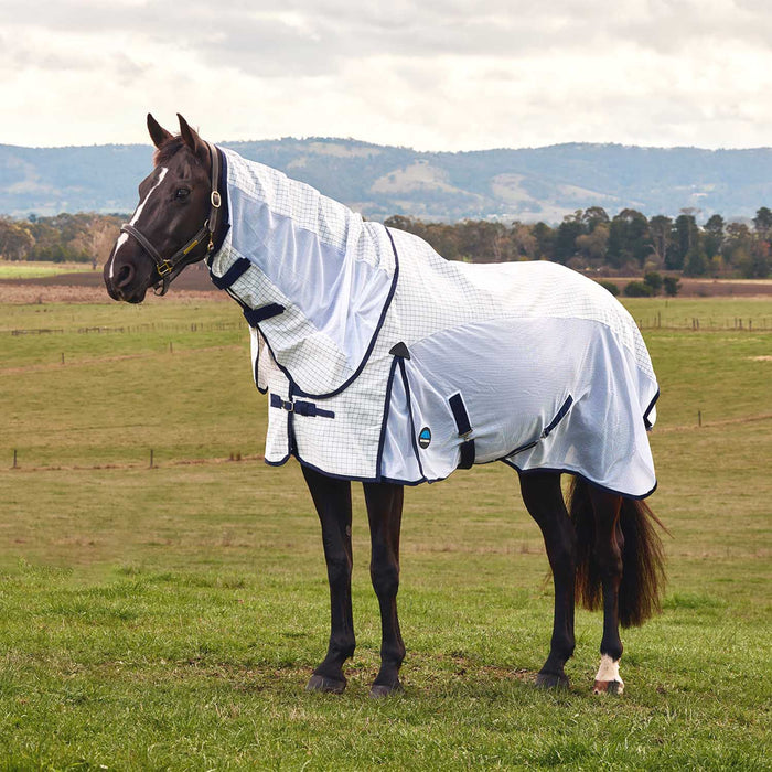 Kool Coat Airstream with Hidden Surcingle III Detach - A - Neck Horse Fly Sheet - KOZN - 66 in - White - 2