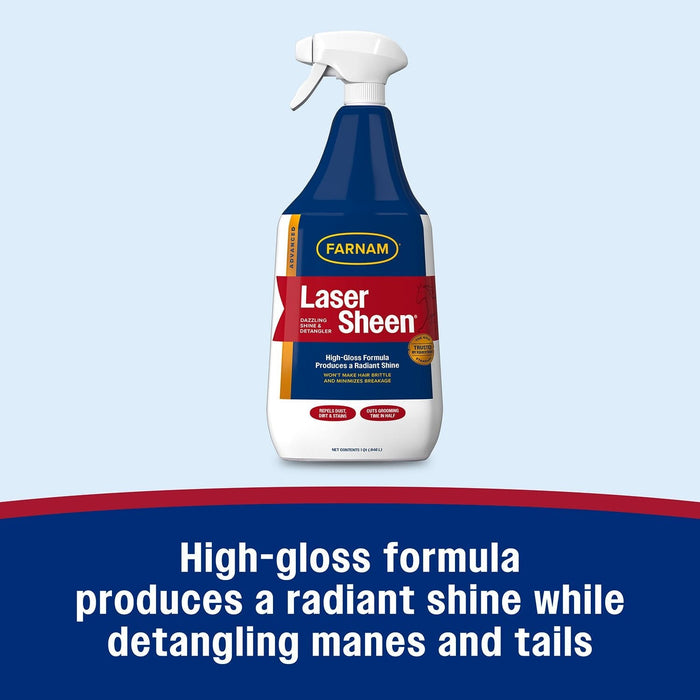 Laser Sheen Ready To Use Horse Detangler & Coat Spray, 32 oz - FARY - 5