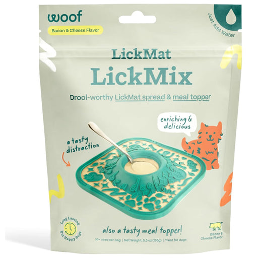 LickMix for Dogs – Bacon & Cheese or Calming LickMat Spread, Interactive Enrichment Treat - WO2BR - Bacon & Cheese - 5.5 oz - 1
