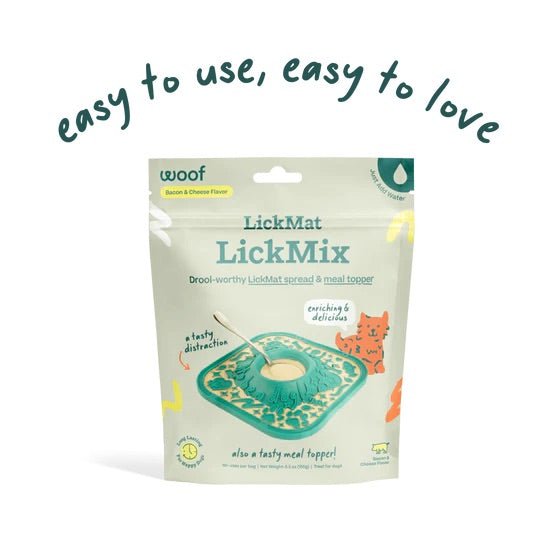 LickMix for Dogs – Bacon & Cheese or Calming LickMat Spread, Interactive Enrichment Treat - WO2BS - Calming Mix (Beef) - 5.5 oz - 4