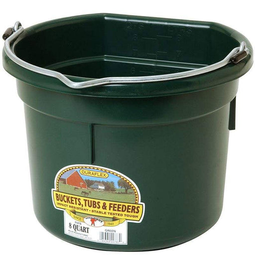 Little Giant Flat - Back Buckets – Impact - Resistant, Easy to Hang, 8 qt & 20 qt - M31BZ - Green - 8 qt (2 gallons) - 1