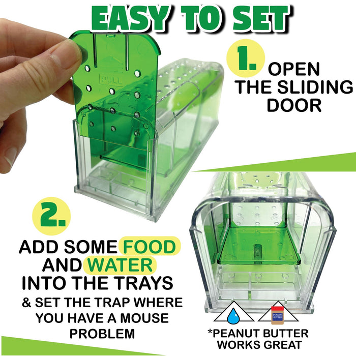 Live Catch & Release Mouse Traps, 2-Pack - B2F2 - 2 - 3