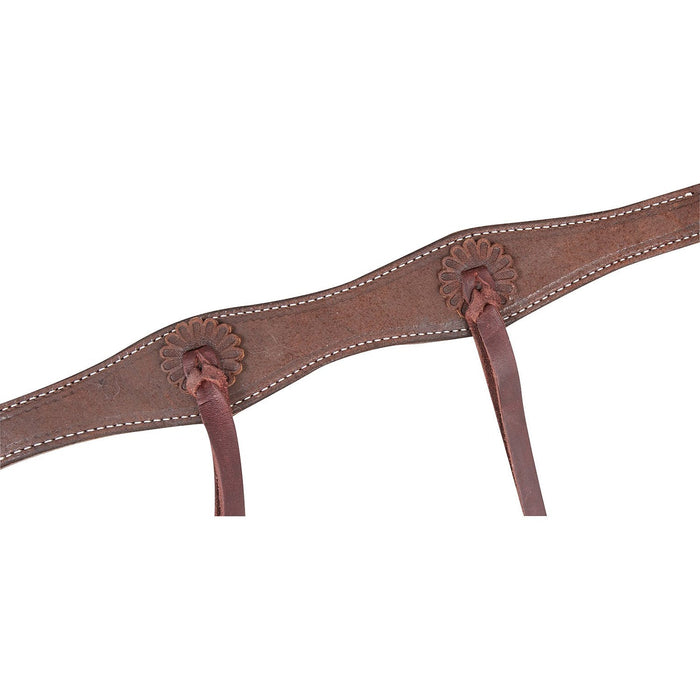 Martin Saddlery 1.5" Leather Breast Collar with Rosette Strings - CR1WK - Chocolate Brown - Horse - 2