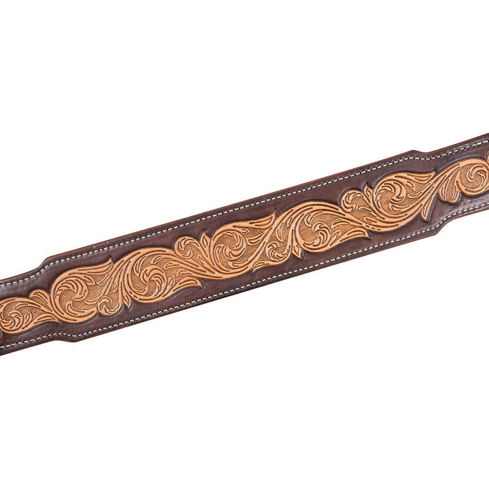 Martin Saddlery 2.5" Leather Breast Collar with Scroll Tooling - CR1WR - Brown - Horse - 2