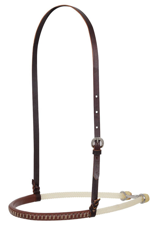 Martin Saddlery Double Rope Noseband with Laced Harness Cover, Natural - CR1PD - Brown - 1