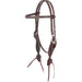 Martin Saddlery Leather Browband Headstall with Rosette Strings - CR1WJ - Chocolate Brown - Horse - 1