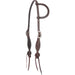 Martin Saddlery Leather Split Ear Headstall with Rosette Strings - CR1WH - Chocolate Brown - Horse - 1