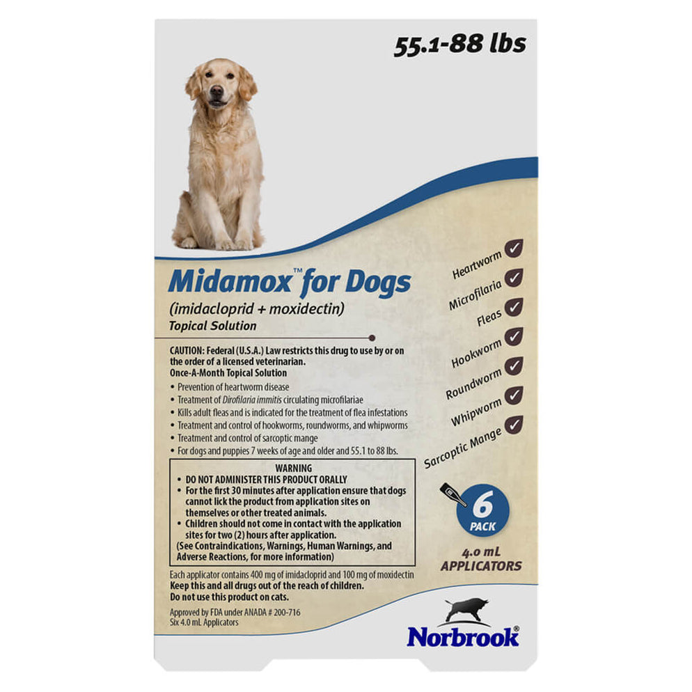 Midamox for Dogs (imidacloprid + moxidectin) Topical Solution — Lambert ...